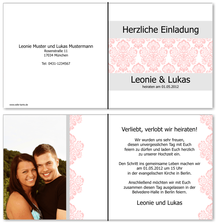  Einladungskarten Hochzeit, Hochzeitseinladungen, Hochzeitskarten, Einladungen für Hochzeit