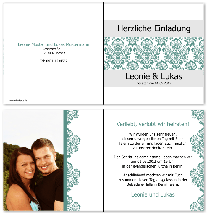  Einladungskarten Hochzeit, Hochzeitseinladungen, Hochzeitskarten, Einladungen für Hochzeit