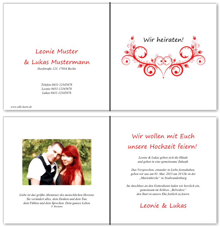  Einladungskarten Hochzeit, Hochzeitseinladungen, Hochzeitskarten, Einladungen für Hochzeit