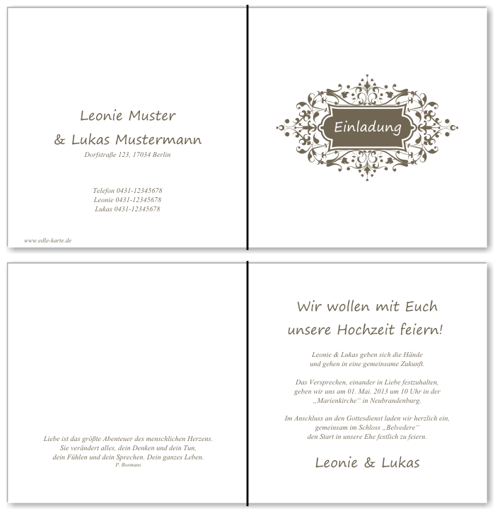  Einladungskarten Hochzeit, Hochzeitseinladungen, Hochzeitskarten, Einladungen für Hochzeit