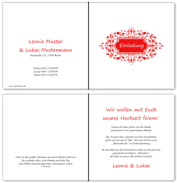  Einladungskarten Hochzeit, Hochzeitseinladungen, Hochzeitskarten, Einladungen für Hochzeit