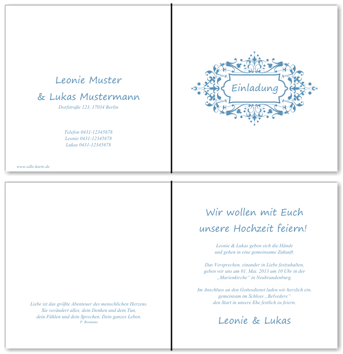  Einladungskarten Hochzeit, Hochzeitseinladungen, Hochzeitskarten, Einladungen für Hochzeit