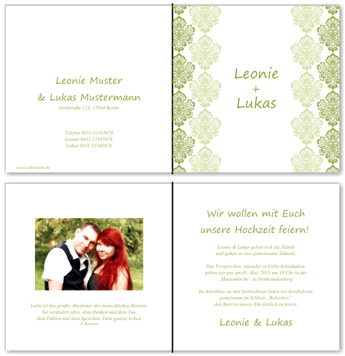  Einladungskarten Hochzeit, Hochzeitseinladungen, Hochzeitskarten, Einladungen für Hochzeit