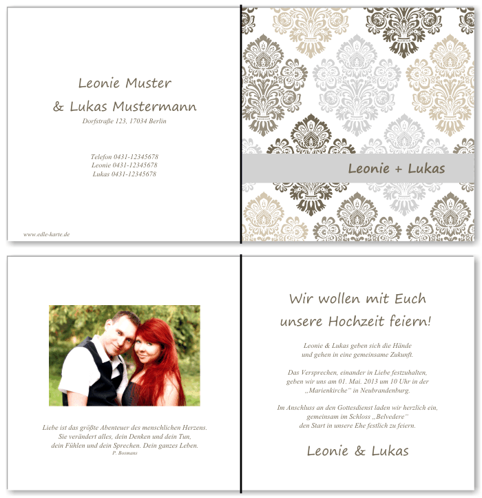  Einladungskarten Hochzeit, Hochzeitseinladungen, Hochzeitskarten, Einladungen für Hochzeit