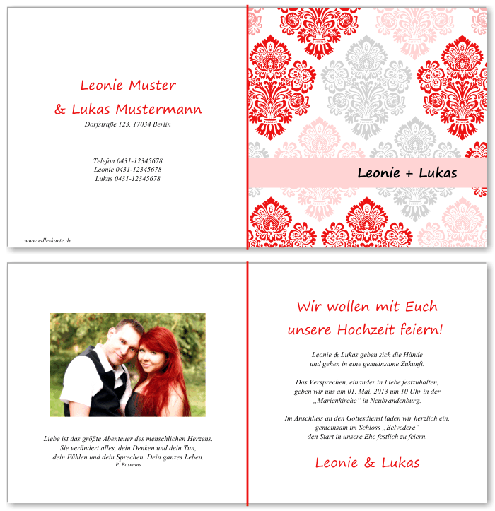  Einladungskarten Hochzeit, Hochzeitseinladungen, Hochzeitskarten, Einladungen für Hochzeit
