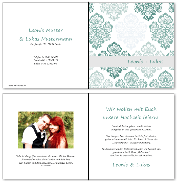  Einladungskarten Hochzeit, Hochzeitseinladungen, Hochzeitskarten, Einladungen für Hochzeit