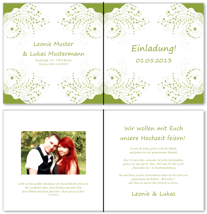  Einladungskarten Hochzeit, Hochzeitseinladungen, Hochzeitskarten, Einladungen für Hochzeit