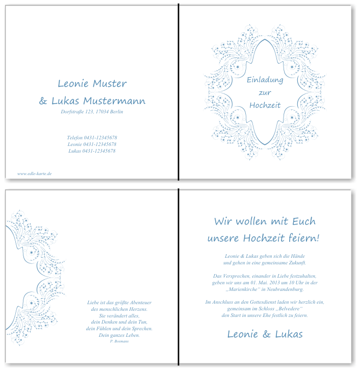  Einladungskarten Hochzeit, Hochzeitseinladungen, Hochzeitskarten, Einladungen für Hochzeit