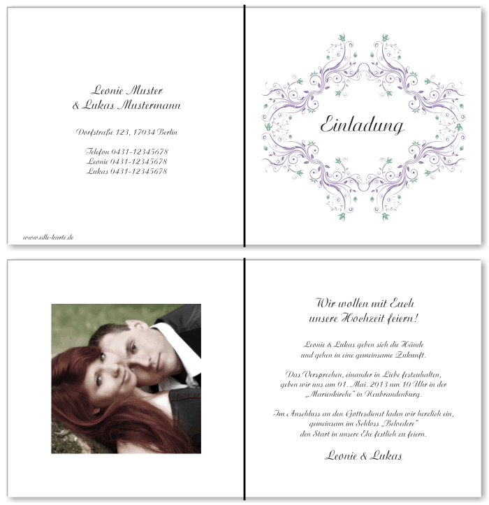  Einladungskarten Hochzeit, Hochzeitseinladungen, Hochzeitskarten, Einladungen für Hochzeit