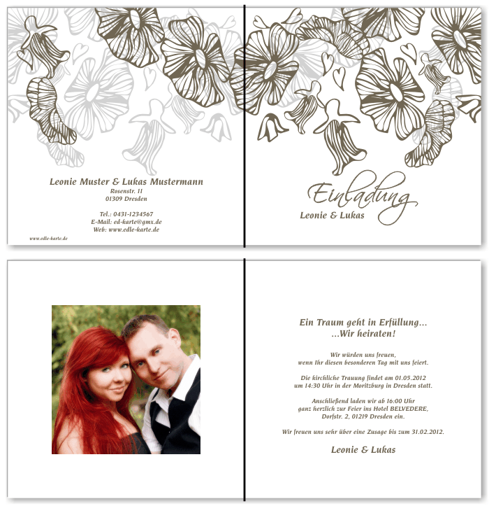 Einladungskarten Hochzeit, Hochzeitseinladungen, Hochzeitskarten, Einladungen für Hochzeit