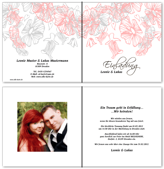  Einladungskarten Hochzeit, Hochzeitseinladungen, Hochzeitskarten, Einladungen für Hochzeit