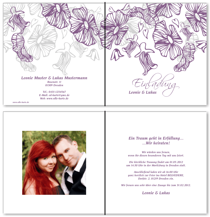  Einladungskarten Hochzeit, Hochzeitseinladungen, Hochzeitskarten, Einladungen für Hochzeit