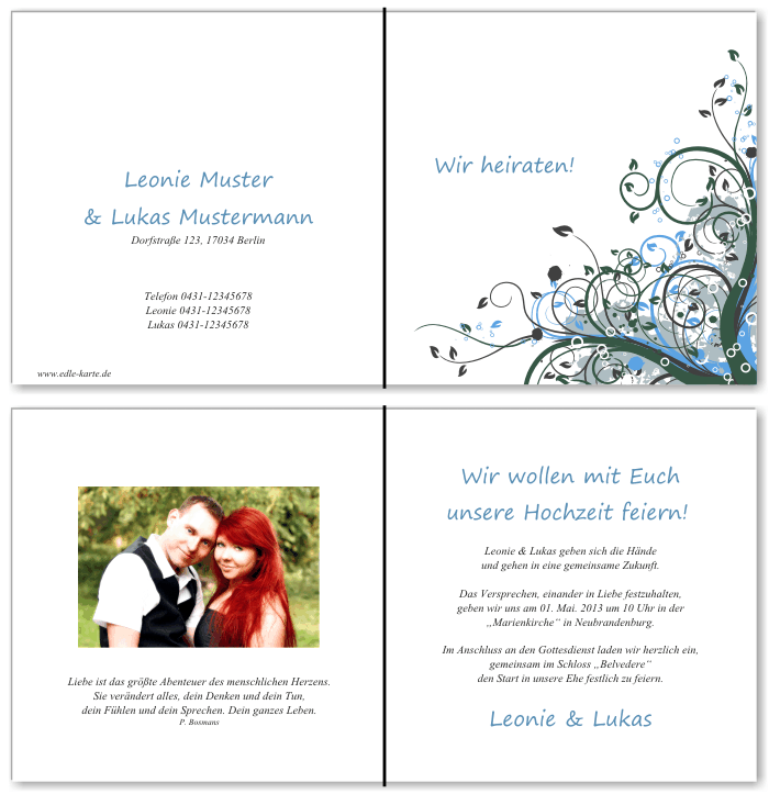  Einladungskarten Hochzeit, Hochzeitseinladungen, Hochzeitskarten, Einladungen für Hochzeit