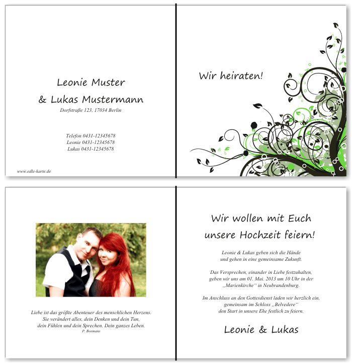  Einladungskarten Hochzeit, Hochzeitseinladungen, Hochzeitskarten, Einladungen für Hochzeit