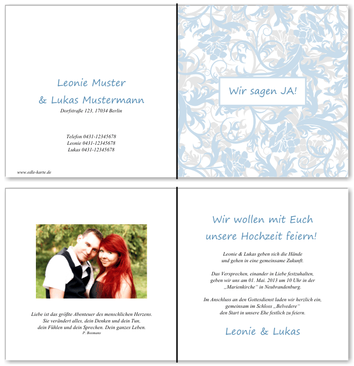  Einladungskarten Hochzeit, Hochzeitseinladungen, Hochzeitskarten, Einladungen für Hochzeit