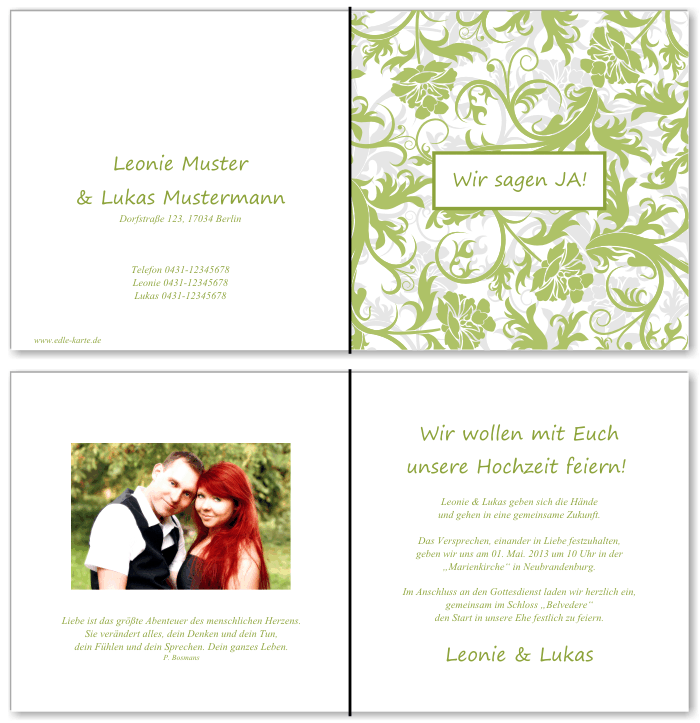  Einladungskarten Hochzeit, Hochzeitseinladungen, Hochzeitskarten, Einladungen für Hochzeit