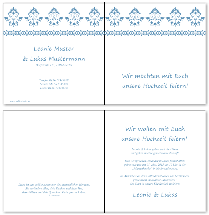  Einladungskarten Hochzeit, Hochzeitseinladungen, Hochzeitskarten, Einladungen für Hochzeit