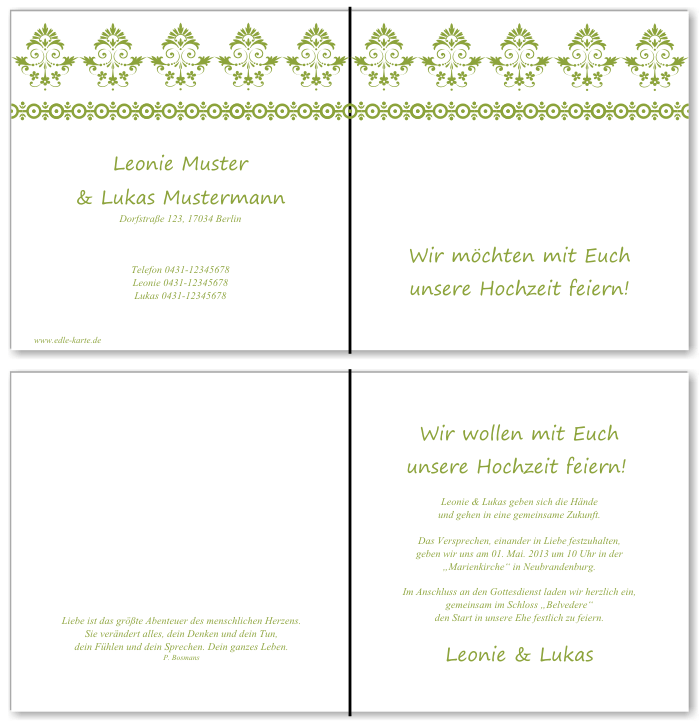  Einladungskarten Hochzeit, Hochzeitseinladungen, Hochzeitskarten, Einladungen für Hochzeit