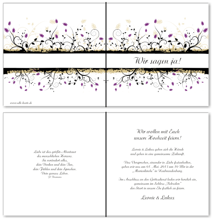  Einladungskarten Hochzeit, Hochzeitseinladungen, Hochzeitskarten, Einladungen für Hochzeit