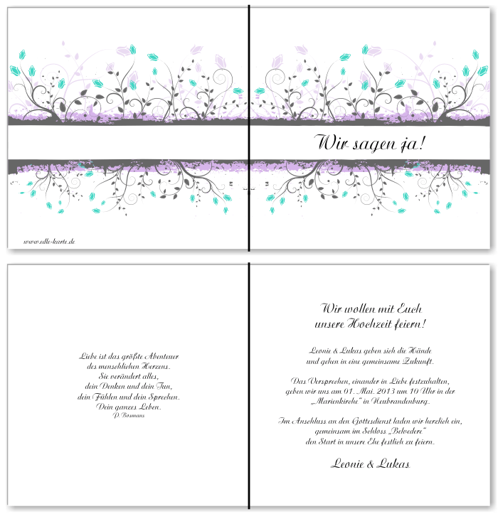  Einladungskarten Hochzeit, Hochzeitseinladungen, Hochzeitskarten, Einladungen für Hochzeit