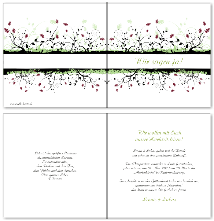  Einladungskarten Hochzeit, Hochzeitseinladungen, Hochzeitskarten, Einladungen für Hochzeit