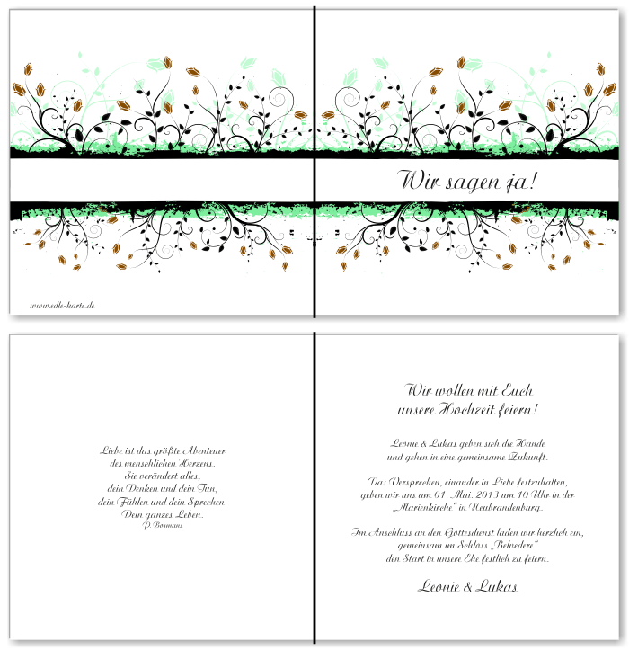  Einladungskarten Hochzeit, Hochzeitseinladungen, Hochzeitskarten, Einladungen für Hochzeit