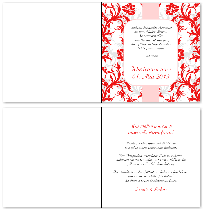  Einladungskarten Hochzeit, Hochzeitseinladungen, Hochzeitskarten, Einladungen für Hochzeit