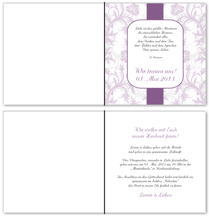  Einladungskarten Hochzeit, Hochzeitseinladungen, Hochzeitskarten, Einladungen für Hochzeit