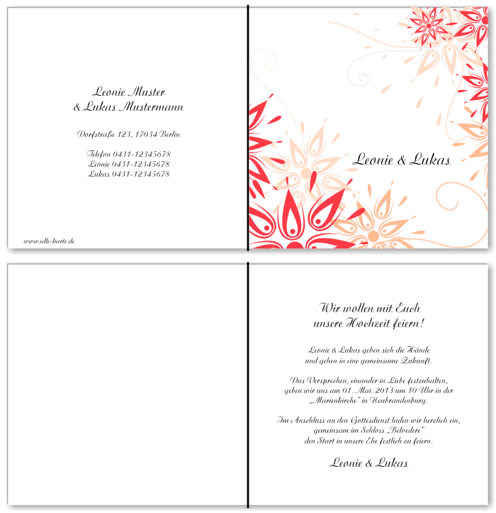  Einladungskarten Hochzeit, Hochzeitseinladungen, Hochzeitskarten, Einladungen für Hochzeit