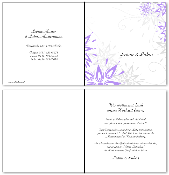  Einladungskarten Hochzeit, Hochzeitseinladungen, Hochzeitskarten, Einladungen für Hochzeit