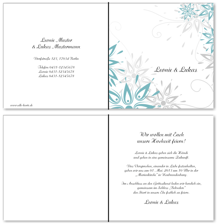  Einladungskarten Hochzeit, Hochzeitseinladungen, Hochzeitskarten, Einladungen für Hochzeit