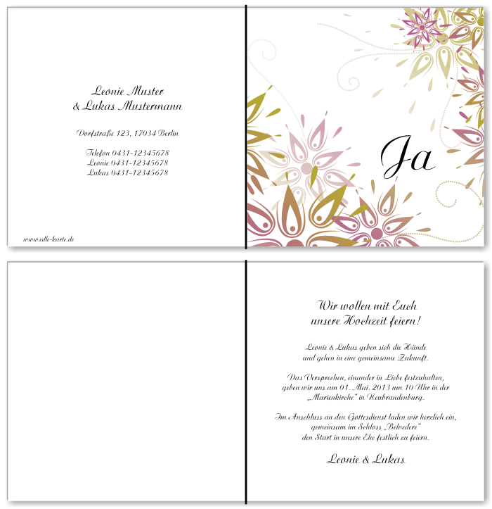  Einladungskarten Hochzeit, Hochzeitseinladungen, Hochzeitskarten, Einladungen für Hochzeit