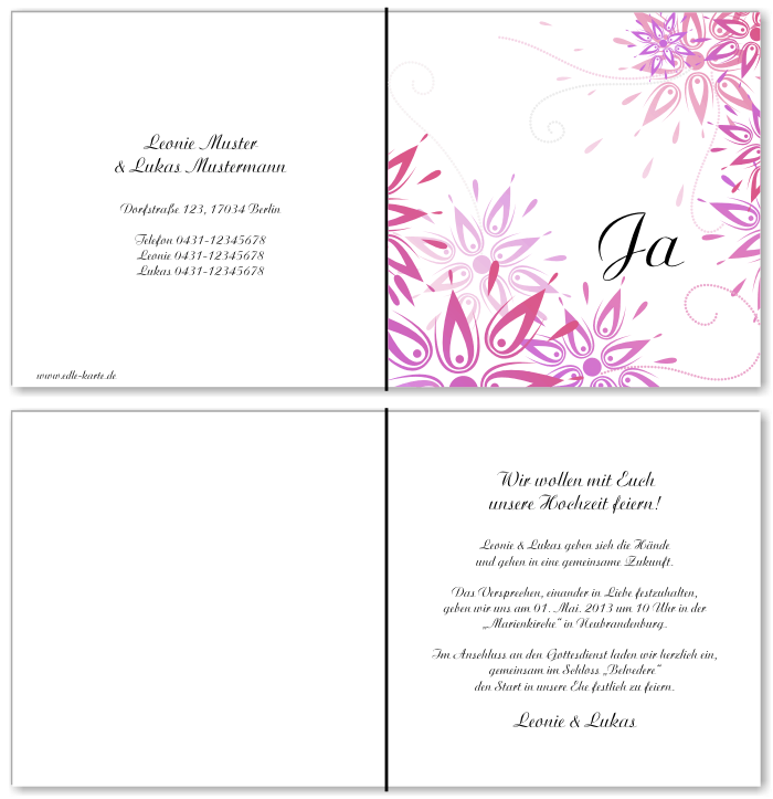  Einladungskarten Hochzeit, Hochzeitseinladungen, Hochzeitskarten, Einladungen für Hochzeit