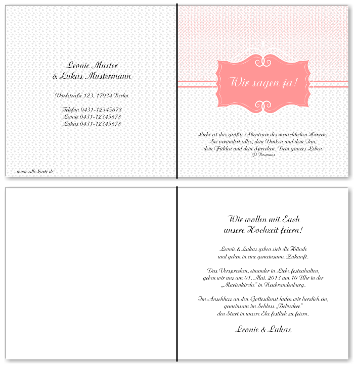  Einladungskarten Hochzeit, Hochzeitseinladungen, Hochzeitskarten, Einladungen für Hochzeit