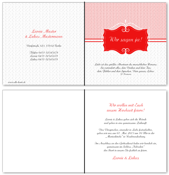  Einladungskarten Hochzeit, Hochzeitseinladungen, Hochzeitskarten, Einladungen für Hochzeit