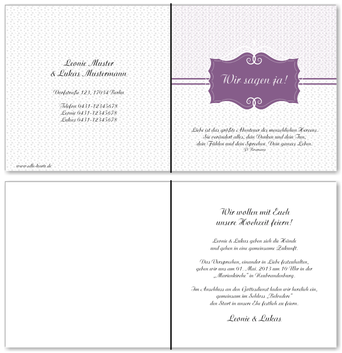  Einladungskarten Hochzeit, Hochzeitseinladungen, Hochzeitskarten, Einladungen für Hochzeit