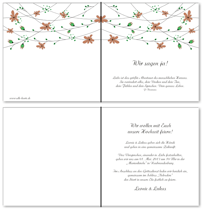  Einladungskarten Hochzeit, Hochzeitseinladungen, Hochzeitskarten, Einladungen für Hochzeit