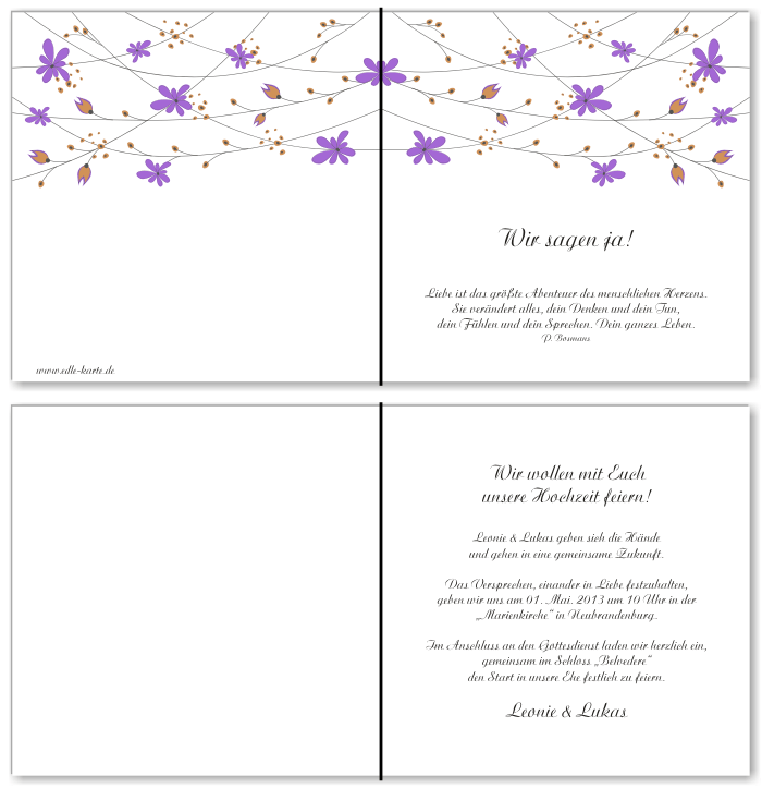  Einladungskarten Hochzeit, Hochzeitseinladungen, Hochzeitskarten, Einladungen für Hochzeit