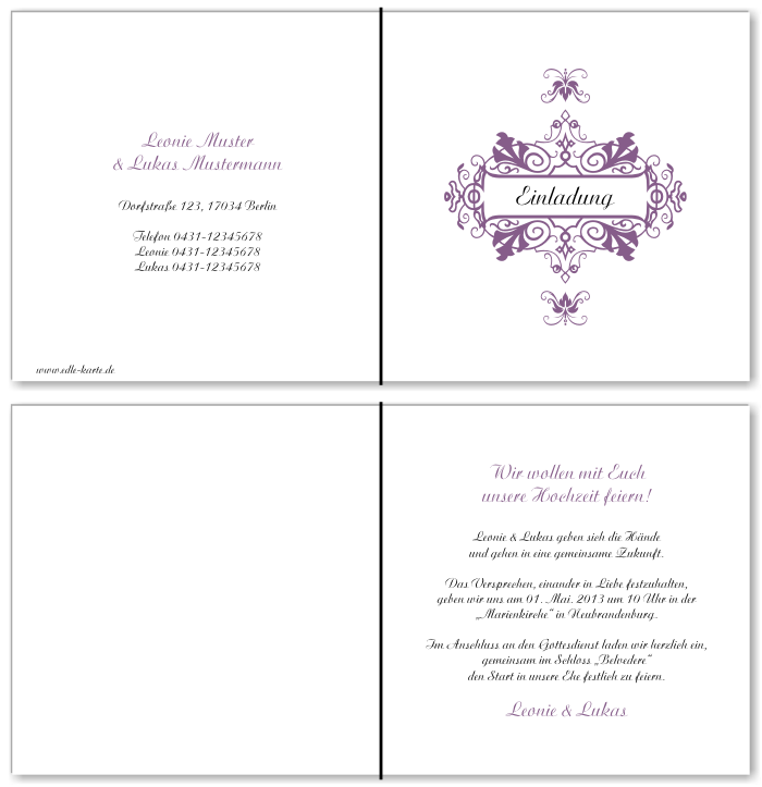 Einladungskarten Hochzeit, Hochzeitseinladungen, Hochzeitskarten, Einladungen für Hochzeit