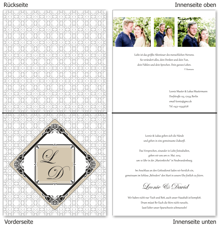  Einladungskarten Hochzeit, Hochzeitseinladungen, Hochzeitskarten, Einladungen für Hochzeit