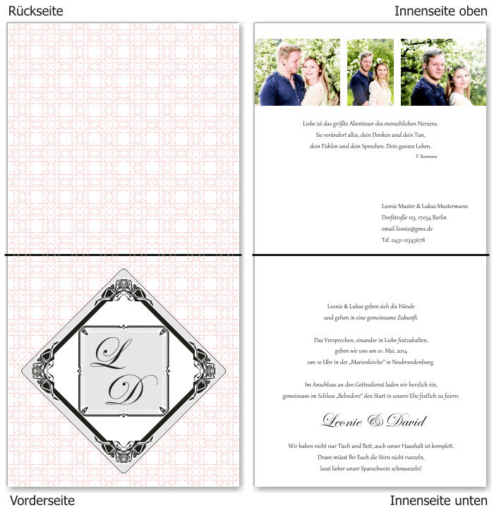  Einladungskarten Hochzeit, Hochzeitseinladungen, Hochzeitskarten, Einladungen für Hochzeit