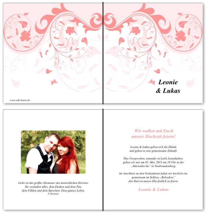  Einladungskarten Hochzeit, Hochzeitseinladungen, Hochzeitskarten, Einladungen für Hochzeit