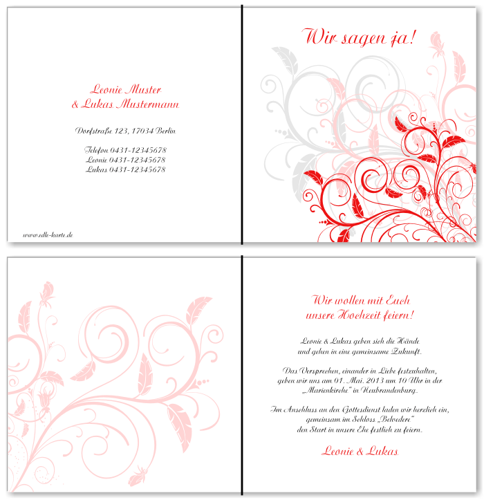  Einladungskarten Hochzeit, Hochzeitseinladungen, Hochzeitskarten, Einladungen für Hochzeit