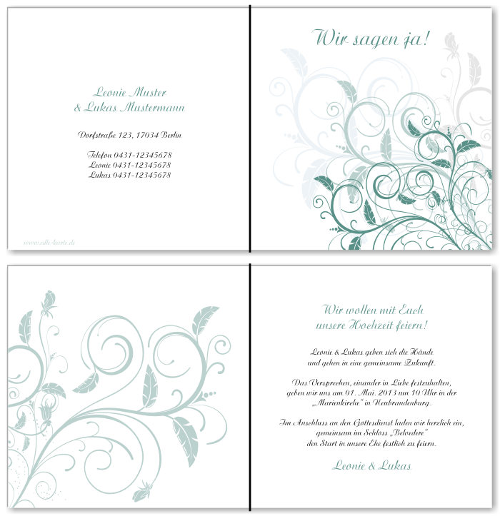  Einladungskarten Hochzeit, Hochzeitseinladungen, Hochzeitskarten, Einladungen für Hochzeit