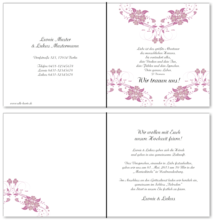  Einladungskarten Hochzeit, Hochzeitseinladungen, Hochzeitskarten, Einladungen für Hochzeit