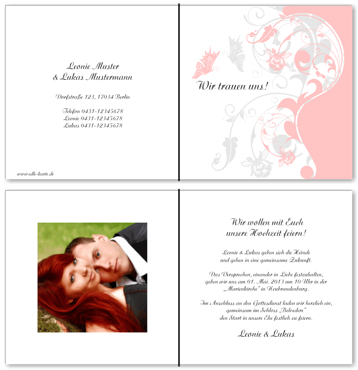  Einladungskarten Hochzeit, Hochzeitseinladungen, Hochzeitskarten, Einladungen für Hochzeit