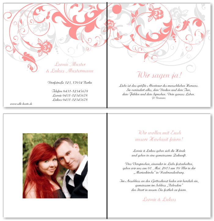  Einladungskarten Hochzeit, Hochzeitseinladungen, Hochzeitskarten, Einladungen für Hochzeit