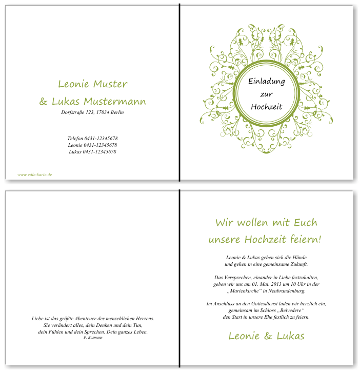  Einladungskarten Hochzeit, Hochzeitseinladungen, Hochzeitskarten, Einladungen für Hochzeit