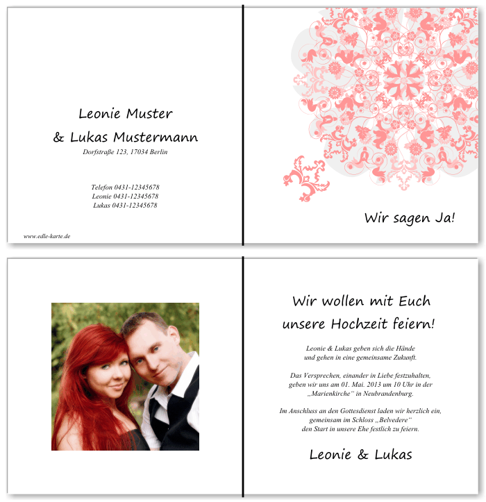  Einladungskarten Hochzeit, Hochzeitseinladungen, Hochzeitskarten, Einladungen für Hochzeit