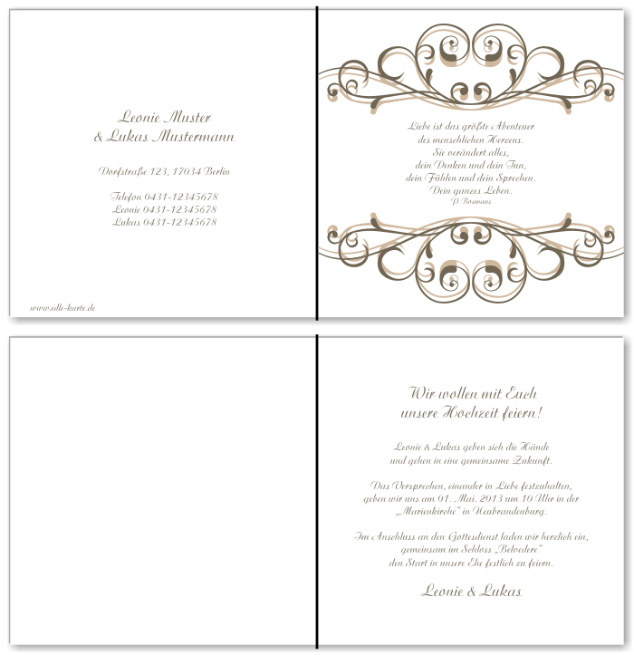  Einladungskarten Hochzeit, Hochzeitseinladungen, Hochzeitskarten, Einladungen für Hochzeit